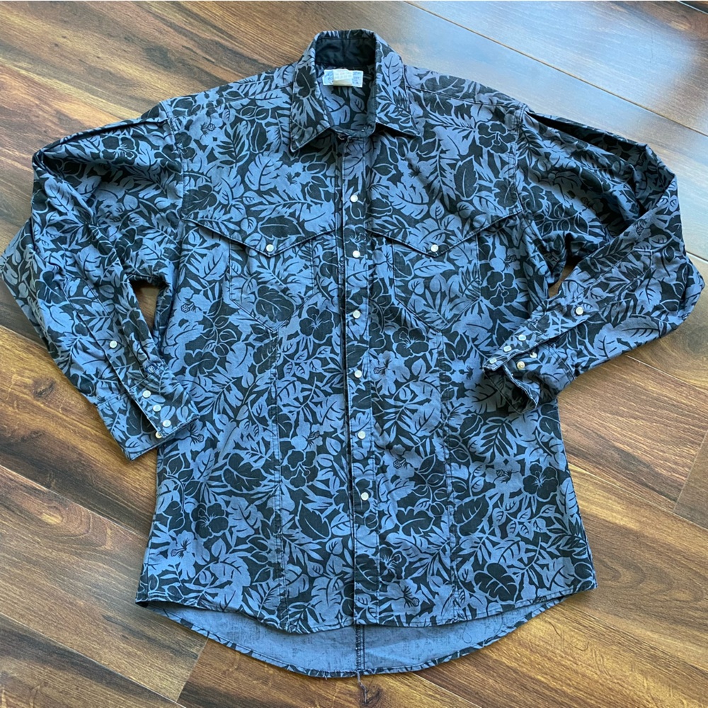 Rockmount Ranch Wear Floral Print Western Shirt Pearl Snap Small
